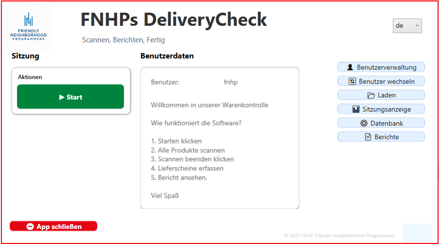Dashboard-Ansicht von DeliveryCheck