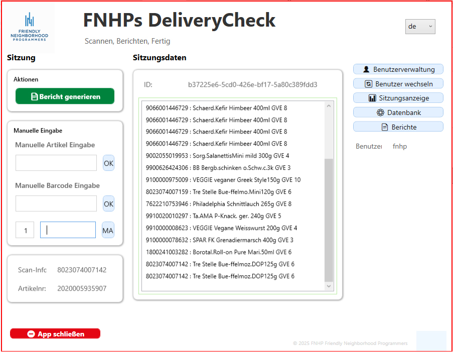 Scanansicht wärend der Scannphase
